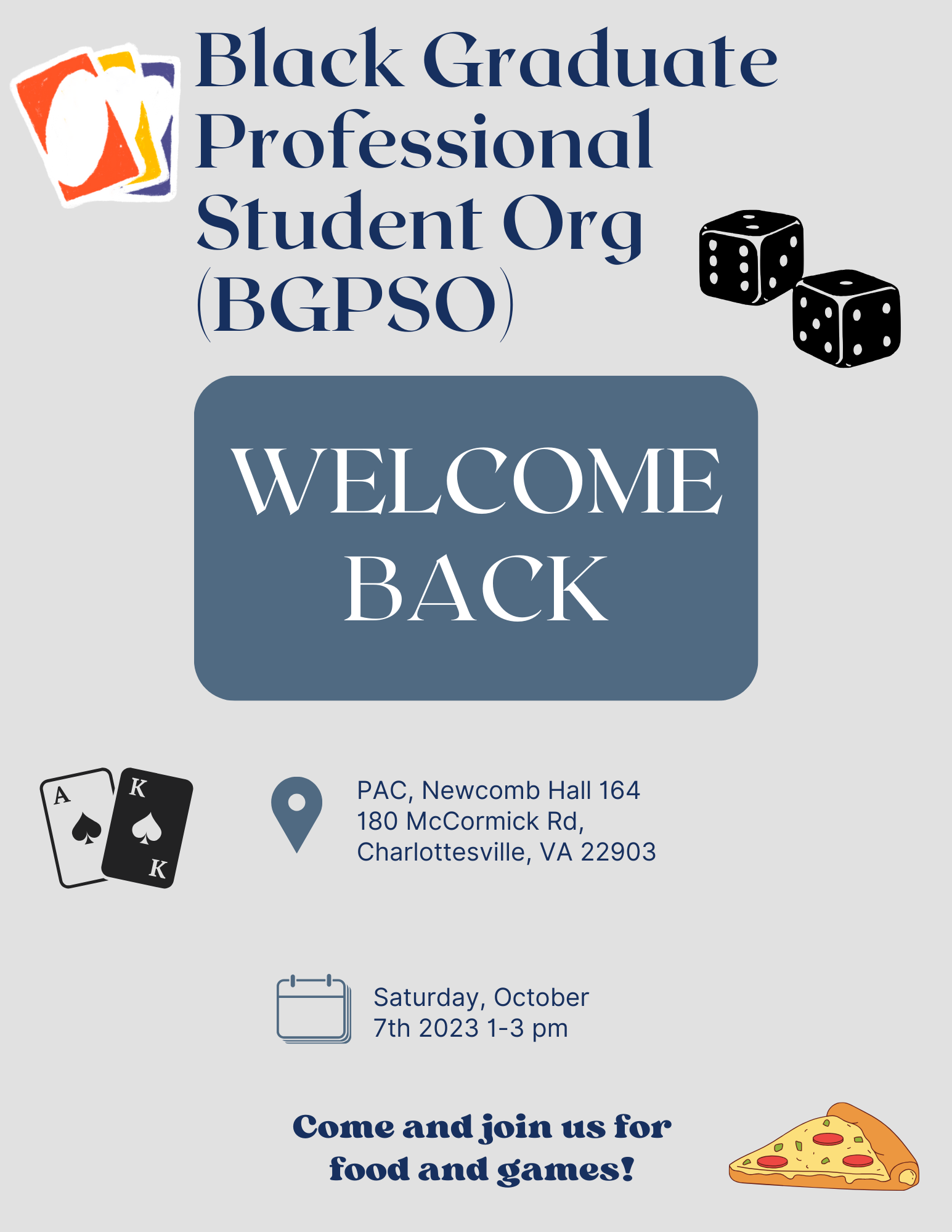 BGPSO Welcome Back 10/7/23 1-3pm